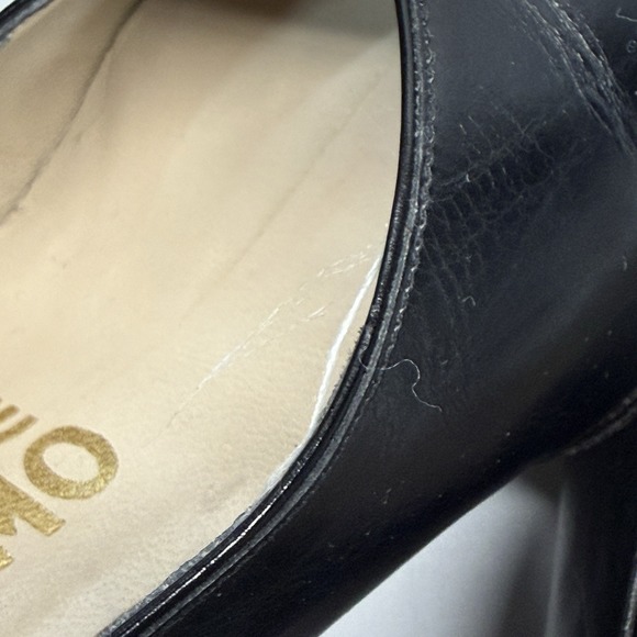 Lot of 2 Pair Vintage Salvatore Ferragamo Pumps Women 5.5 B Black Leather - Picture 8 of 16